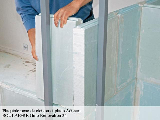 Plaquiste pose de cloison et placo  adissan-34230 SOULAIGRE Gino Rénovation 34