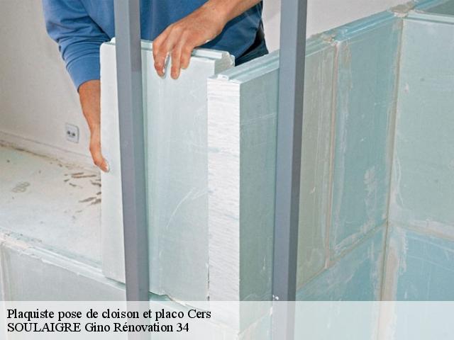 Plaquiste pose de cloison et placo cers-34420 SOULAIGRE Gino Rénovation 34